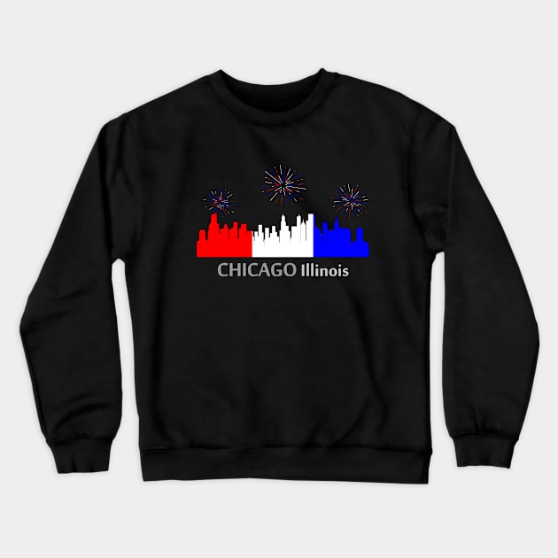 Chicago: A Star-Spangled Spectacle Crewneck Sweatshirt by Phygital Fusion